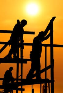 Construction workers in blistering sun