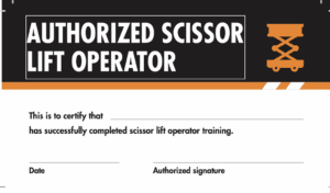 Scissor Lift Certification Wallet Card