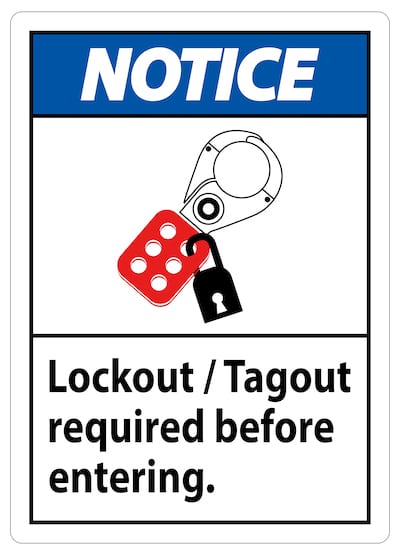 Lockout Tagout Required Sign