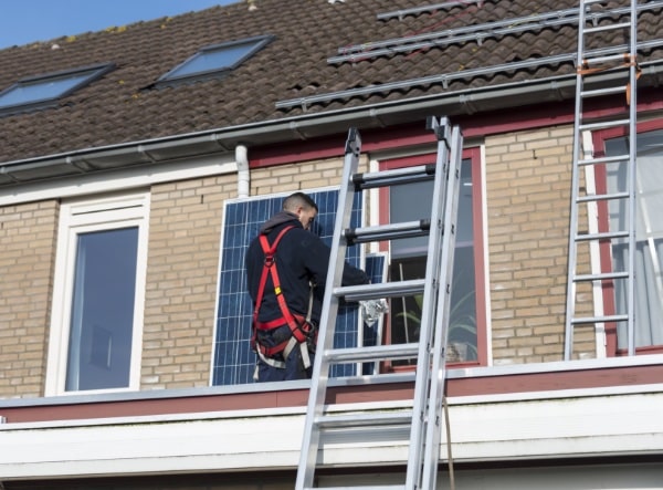 Ladder Tied Off For Safety