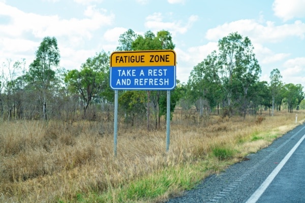 Fatigue Warning Road Sign