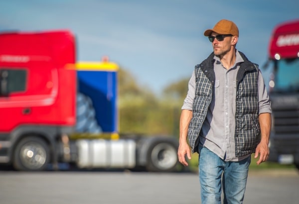 Truck Driver Outside of Truck