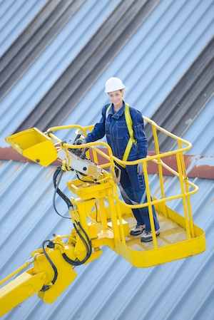 Worker in an Aerial Lift