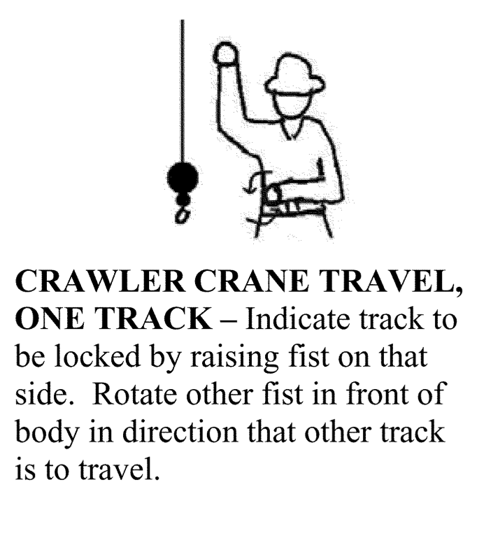 crawler crane travel one track hand signal