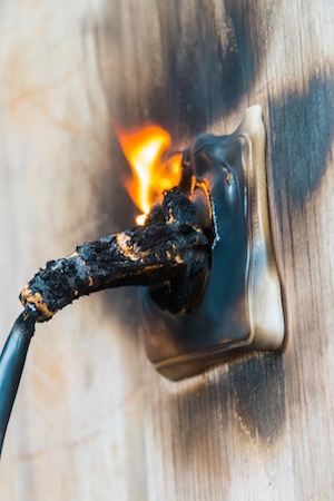 Electrical Plug On Fire