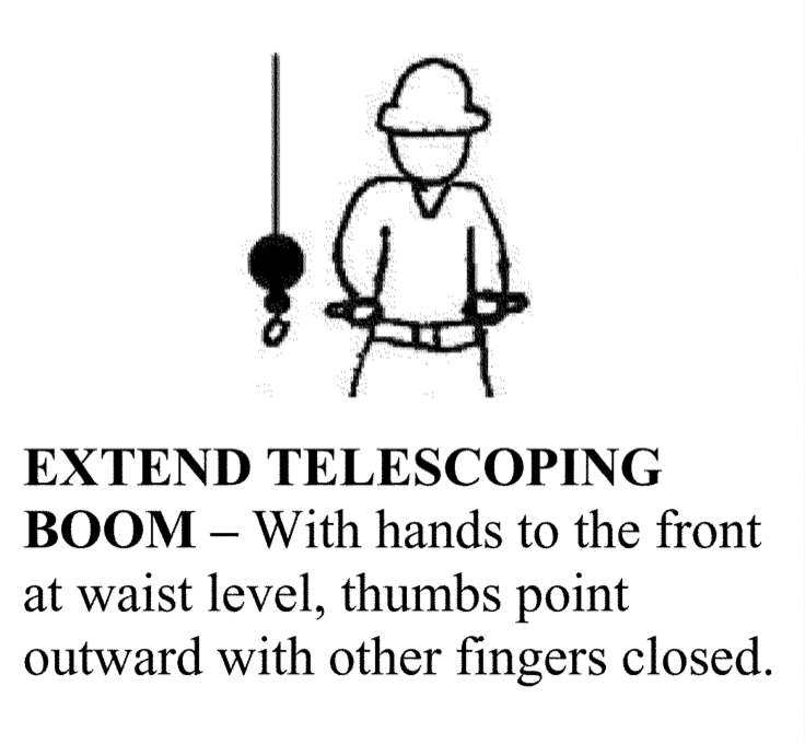 extend telescoping boom crane hand signal