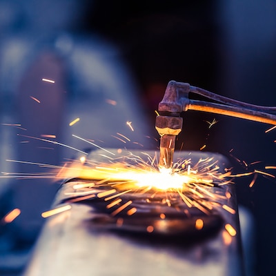 Gas Torch Cutting Metal