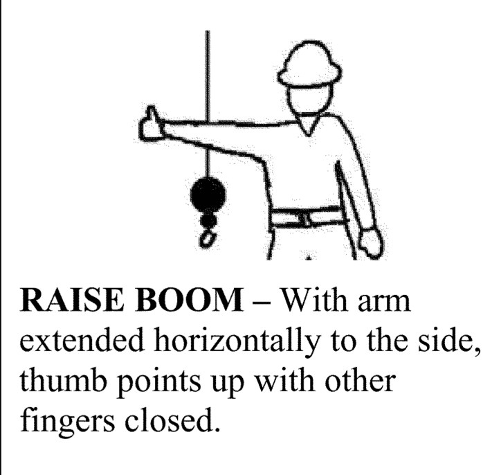 raise boom crane hand signal