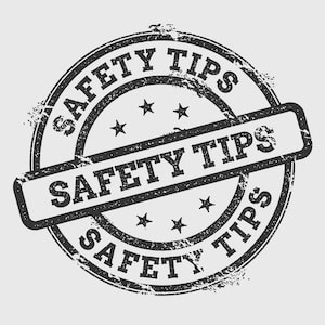 Safety Tips Rubber Stamp