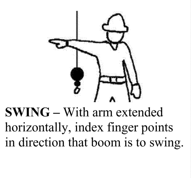 swing boom crane hand signal