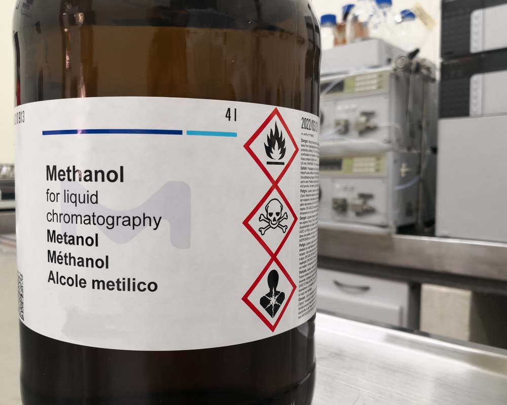 Methanol Chemical Bottle Label