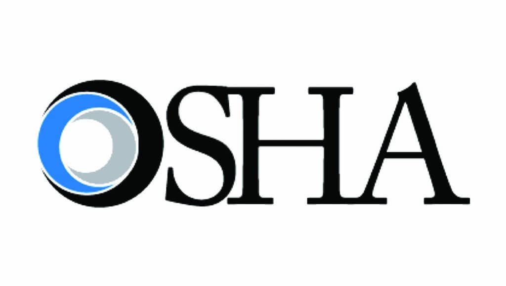 The osha logo on a white background.