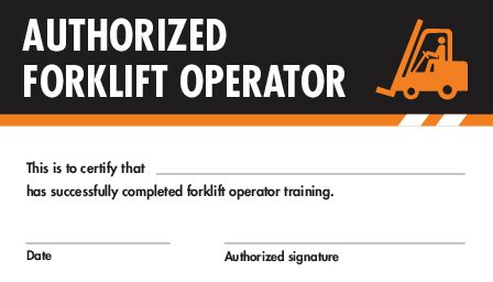 Forklift Certification Cards – (Pack of 10)